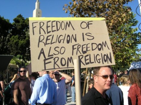 Freedom of Religion is ALSO Freedom FROM Religion.