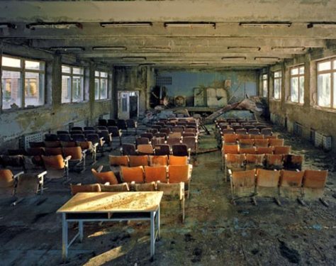 Abandoned School in Pripyat, the city that rose with Chernobyl and was deserted from the meltdown at Chernobyl.