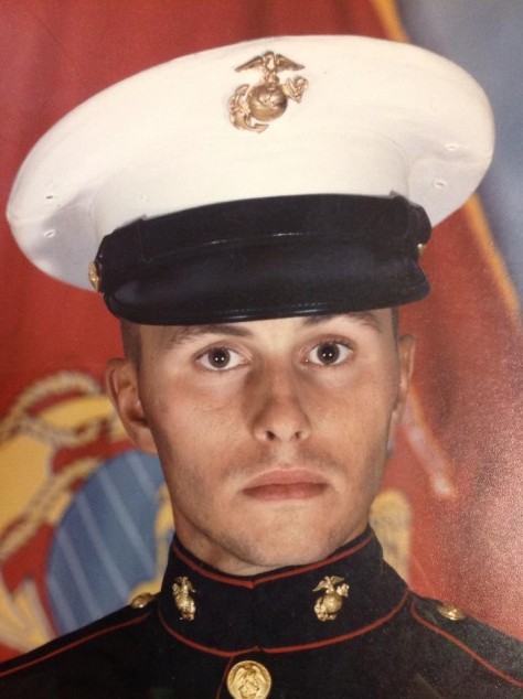 This is a picture of me in my Marine Corps Dress Blues right before the war in Iraq started.