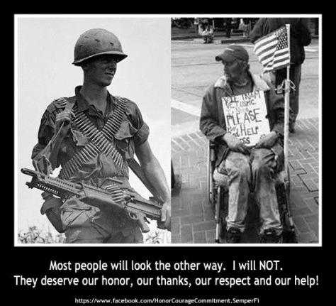 This homeless veteran of Vietnam served his country proudly as a Marine. Where is his country now?